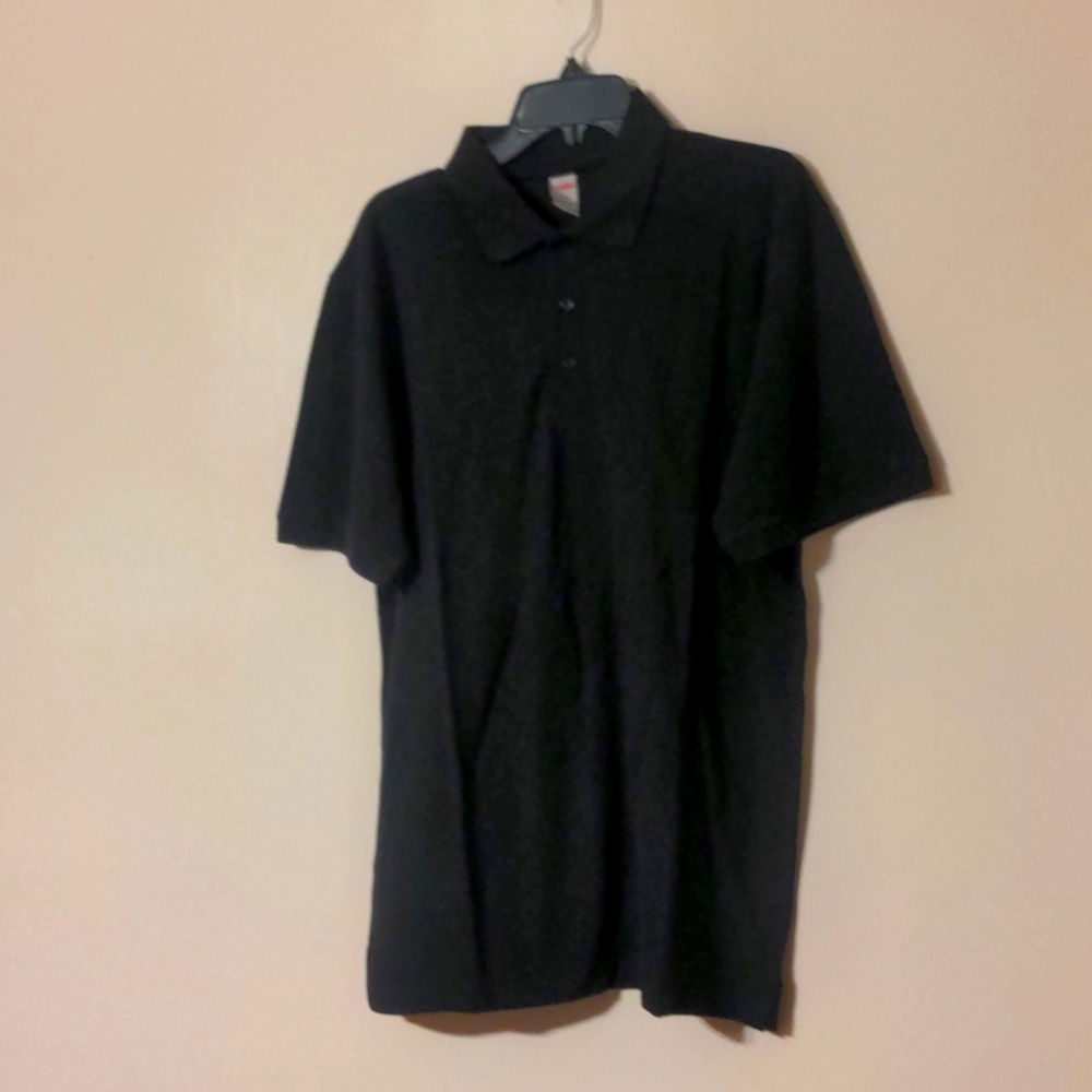 Meijer polo uniform polo in black size large
